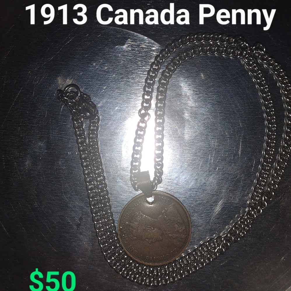 1913 Canadian Penny Charmed necklace
